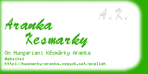 aranka kesmarky business card