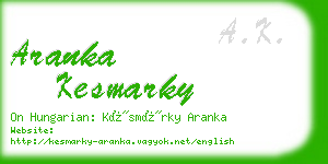 aranka kesmarky business card